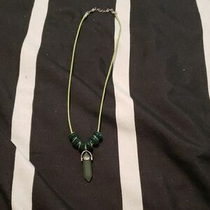 Green Stone Pendant Necklace
